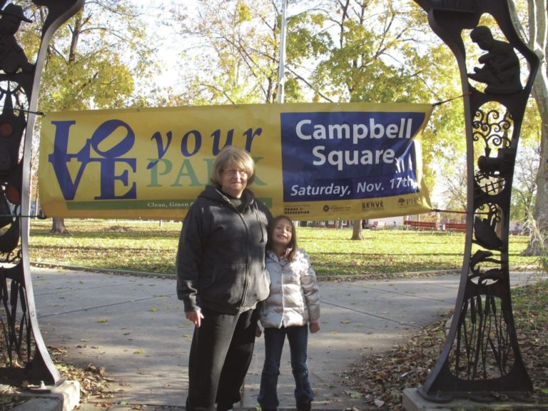 Snapshot: cleaning up Campbell Square, and loving it!