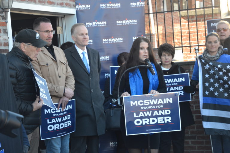 McSwain, in Mayfair, vows to oust Krasner