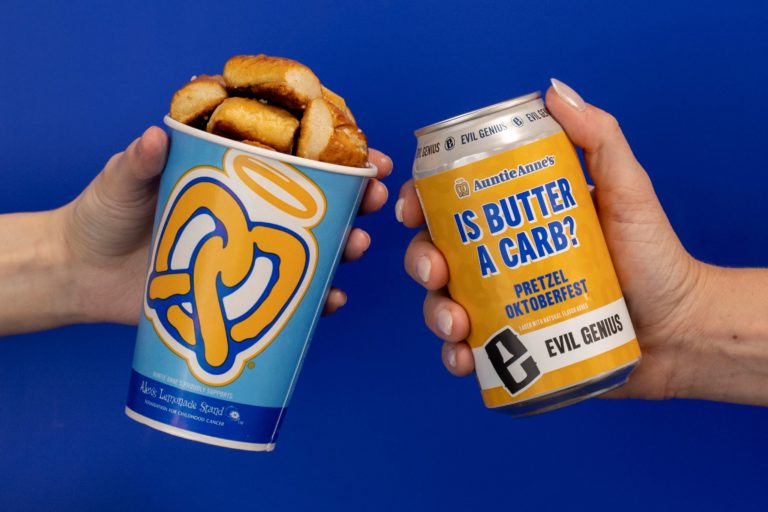 Evil Genius collaborates with Auntie Anne’s for new pretzel-themed beer