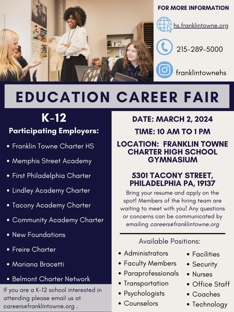 Education career fair Saturday at Franklin Towne